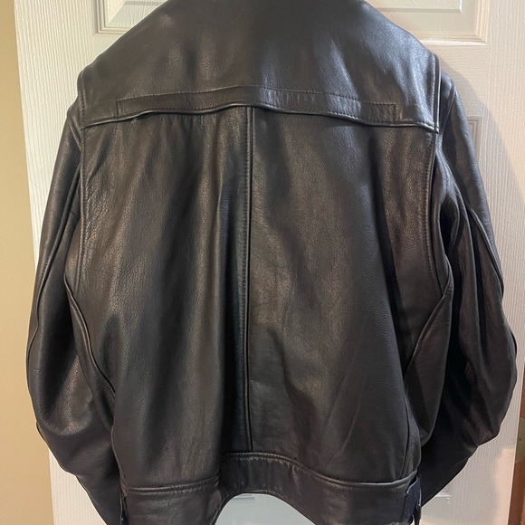 Men’s leather coat black - Picture 2 of 5